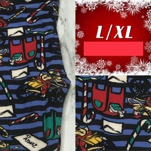 LuLaRoe Holiday Kids Leggings L/XL
